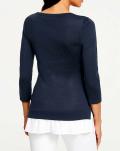 Designer-2-in-1-Pullover marine-ecru