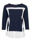 Designer-2-in-1-Pullover marine-weiß