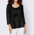 Designer-2-in-1-Shirt mitSpitze schwarz