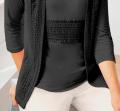 Designer-2-in-1-Shirt mitSpitze schwarz