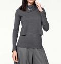 Designer-2-n-1-Pullover grau