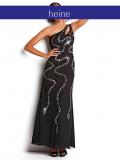 Designer-Abendkleid mit Pailletten schwa