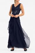 Designer-Abendkleid mit Strass nachtblau