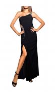 Designer-Abendkleid mit Strass schwarz