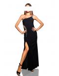 Designer-Abendkleid mit Strass schwarz Gr. 38