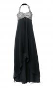 Designer-Abendkleid schwarz-silber