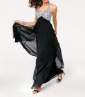 Designer-Abendkleid schwarz-silber