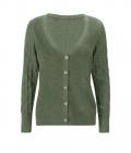 Designer-Ajour-Strickjacke khaki