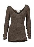 Designer-Bändchengarn-Pullover taupe