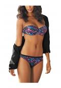 Designer-Balconett-Bikini schwarz-bunt