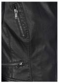 Designer-Biker-Lederimitatjacke schwarz