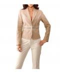 Designer-Blazer beige-weiß Gr. 38