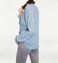 Designer-Bluse grau-blau