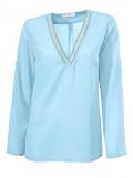 Designer-Bluse hellblau