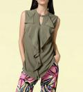 Designer-Bluse khaki