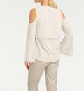 Designer-Bluse mit Cut-Outs offwhite