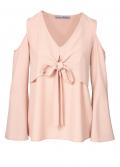 Designer-Bluse mit Cut-Outs rosé