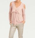 Designer-Bluse mit Cut-Outs rosé