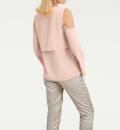 Designer-Bluse mit Cut-Outs rosé