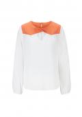 Designer-Bluse mit Cut-out-Detail ecru-mandarine