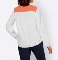 Designer-Bluse mit Cut-out-Detail ecru-mandarine