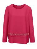 Designer-Bluse mit Perlen fuchsia