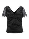 Designer-Bluse mit Spitze schwarz