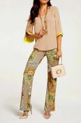 Designer-Bluse mit Volants camel-lemongelb