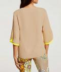 Designer-Bluse mit Volants camel-lemongelb