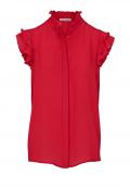 Designer-Bluse mit Volants rot