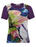 Designer-Blusenshirt lila-bunt