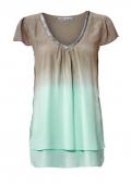 Designer-Blusenshirt taupe-mint