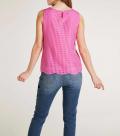 Designer-Blusentop mit Ausbrennermuster pink