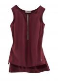 Designer-Blusentop mit Schmuckkette bordeaux