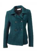 Designer-Bouclé-Jacke petrol Größe 40