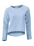 Designer-Bouclé-Pullover blau