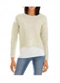 Designer-Bouclé-Pullover ecru