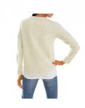 Designer-Bouclé-Pullover ecru