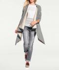 Designer-Cardigan grau-sand