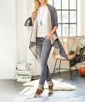 Designer-Cardigan grau-sand