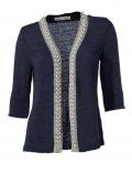 Designer-Cardigan mit Perlen marine