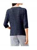 Designer-Cardigan mit Perlen marine