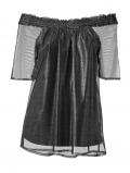 Designer-Carmenbluse silber-grau