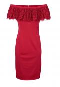 Designer-Carmenkleid mit Spitze rot