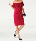 Designer-Carmenkleid mit Spitze rot