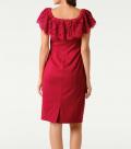 Designer-Carmenkleid mit Spitze rot