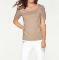 Designer-Carrépullover taupe