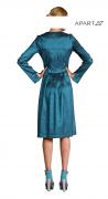 Designer-Changeant-Mantelkleid petrol