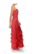 Designer-Chiffon-Abendkleid koralle