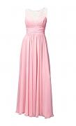 Designer-Chiffon-Abendkleid mit Strass rosa